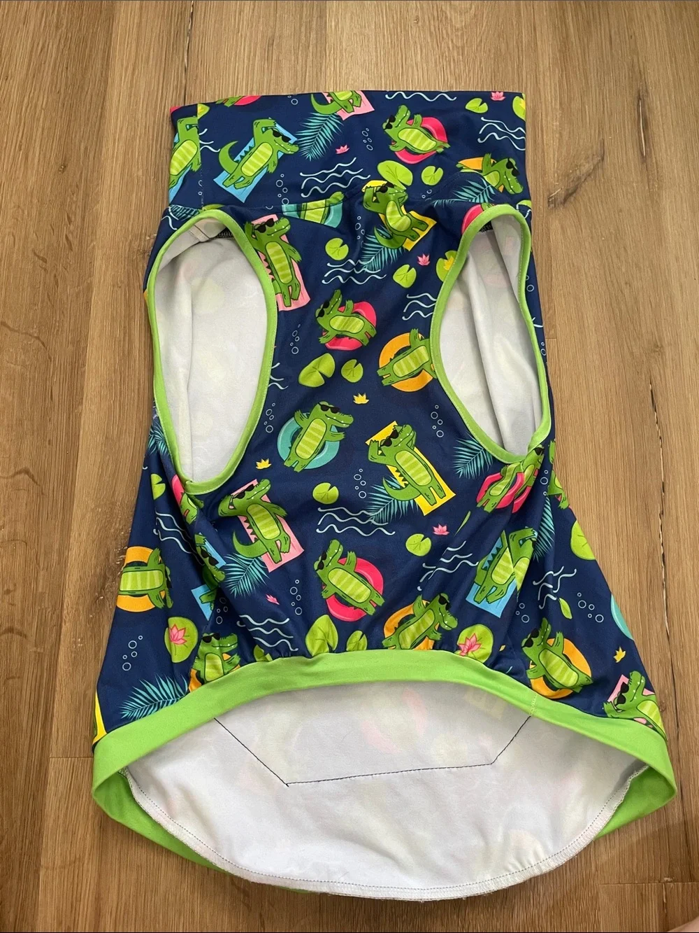 Cute Alligator Print Dog Hoodie - Navy & Green